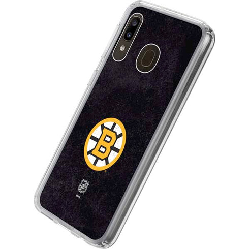NHL Boston Bruins Distressed Galaxy A20 Clear Case
